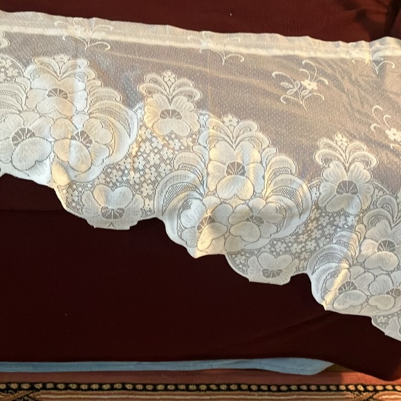 VINTAGE SWAG VALENCES PAIR  SEMISHEER COTTON POLYESTER - Picture 6 of 15